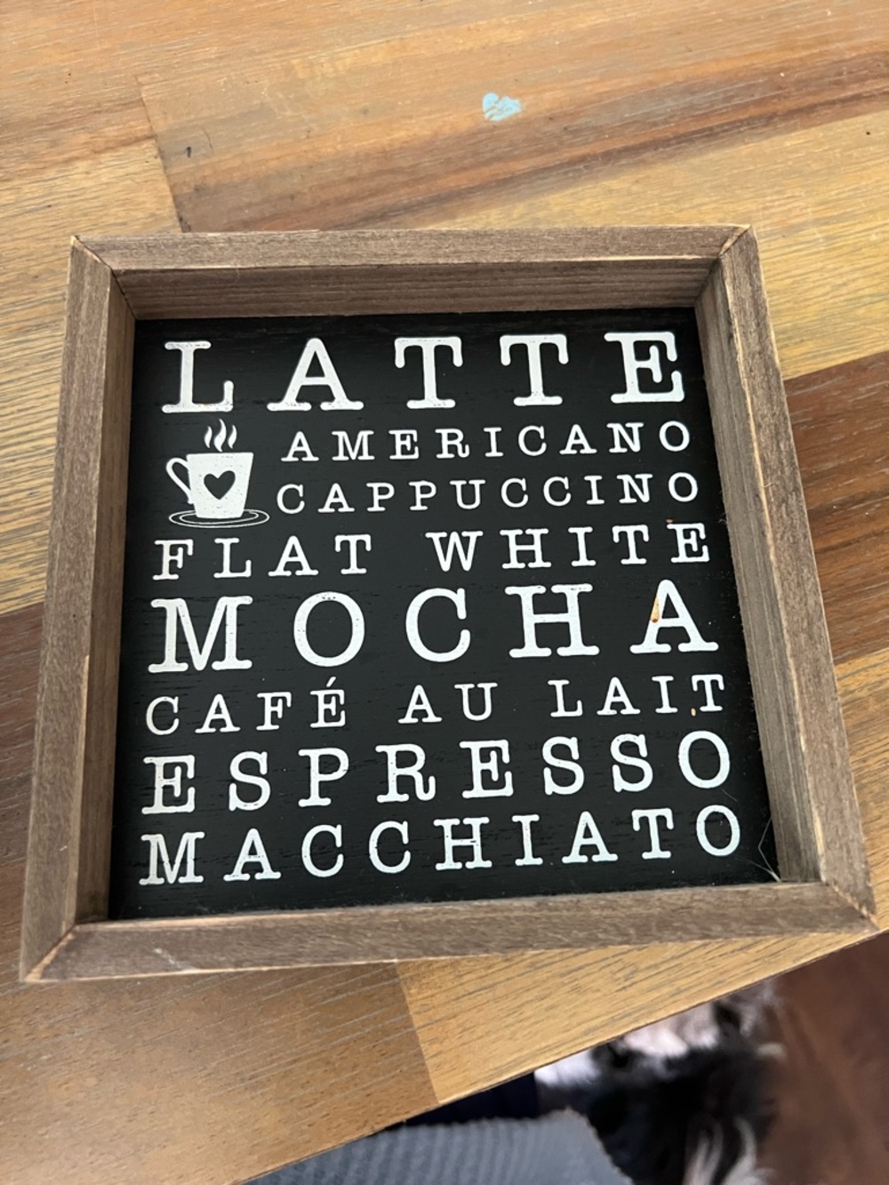 Hobby Lobby Black and White Coffee Menu Wall Sign